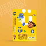 Premium Protein Bar - Choco Almond - Ubar - 10 Grams Protein in each 50 Grams Bar (Pack of 8, 400gm)